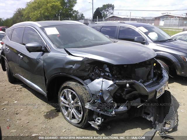 5N1AZ2MG5HN113465 - 2017 NISSAN MURANO S/SL/SV/PLATINUM SILVER photo 1