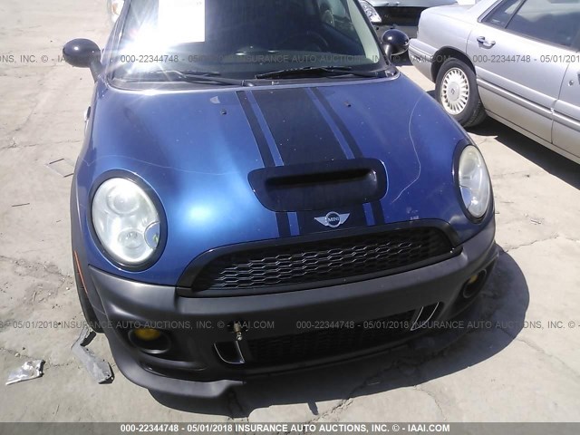 WMWMF73577TT86518 - 2007 MINI COOPER S BLUE photo 6