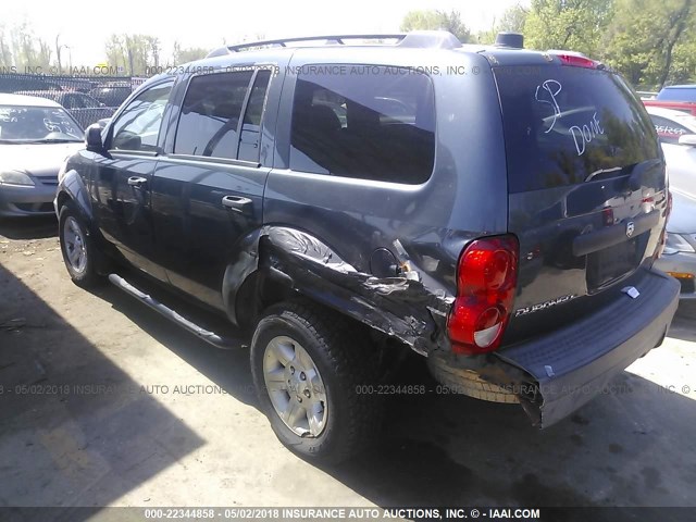 1D8HB38P57F549296 - 2007 DODGE DURANGO SXT BLUE photo 3