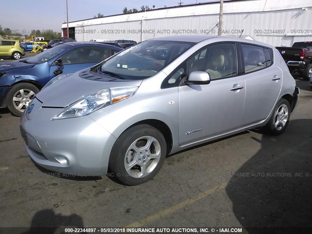 JN1AZ0CP8BT008046 - 2011 NISSAN LEAF SV/SL SILVER photo 2