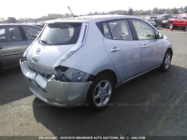 JN1AZ0CP8BT008046 - 2011 NISSAN LEAF SV/SL SILVER photo 4