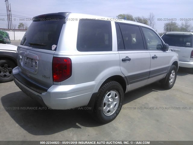 2HKYF18173H613809 - 2003 HONDA PILOT LX SILVER photo 4