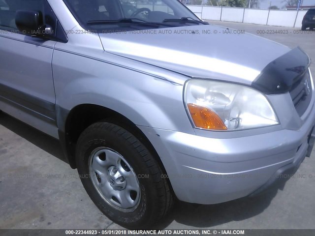 2HKYF18173H613809 - 2003 HONDA PILOT LX SILVER photo 6