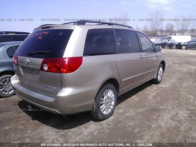 5TDBK22C07S001131 - 2007 TOYOTA SIENNA XLE/XLE LIMITED TAN photo 4