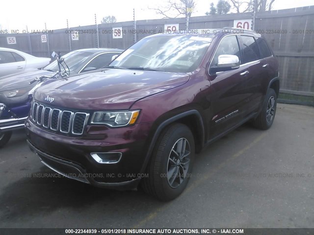 1C4RJFBGXHC884377 - 2017 JEEP GRAND CHEROKEE LIMITED RED photo 2
