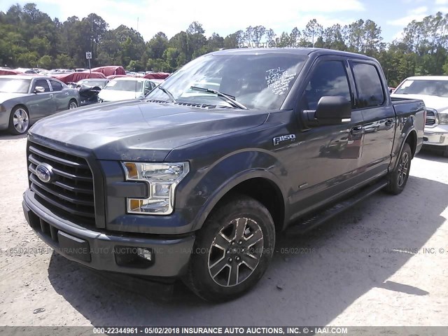 1FTEW1CP2HFA71115 - 2017 FORD F150 SUPERCREW GRAY photo 2
