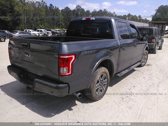 1FTEW1CP2HFA71115 - 2017 FORD F150 SUPERCREW GRAY photo 4