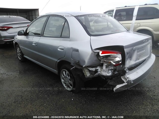 KNADC125X56402214 - 2005 KIA RIO SILVER photo 3