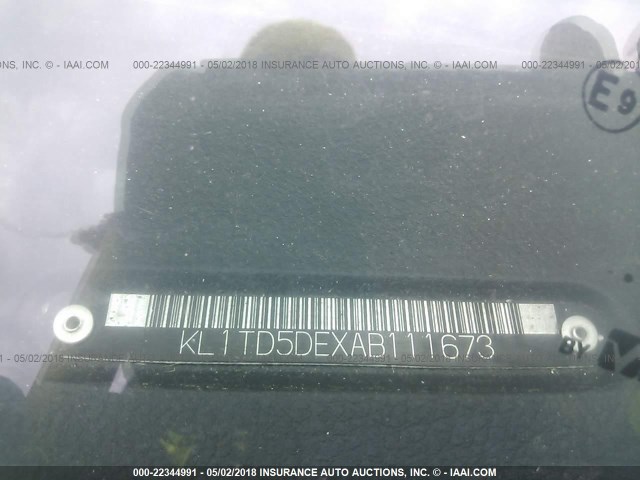 KL1TD5DEXAB111673 - 2010 CHEVROLET AVEO LS/LT 蓝色 照片 9