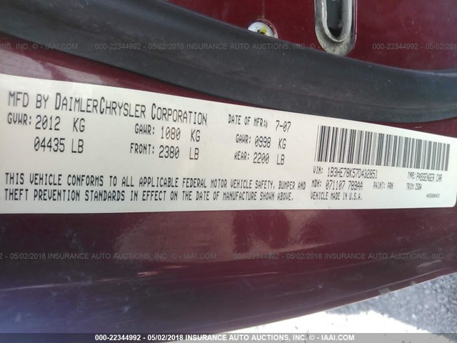 1B3HE78K57D432851 - 2007 DODGE CALIBER R/T RED photo 9