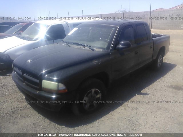 1B7HL38ZX2S684254 - 2002 DODGE DAKOTA QUAD SPORT/QUAD R/T BLACK photo 2