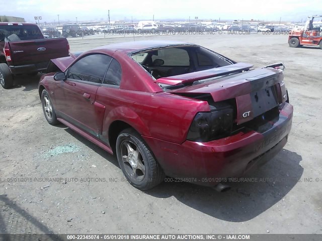 1FAFP42X41F211312 - 2001 FORD MUSTANG GT MAROON photo 3