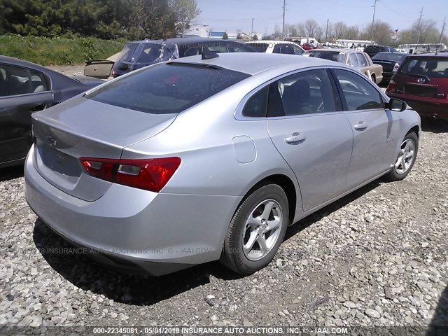 1G1ZB5STXHF156280 - 2017 CHEVROLET MALIBU LS Gümüş foto 4
