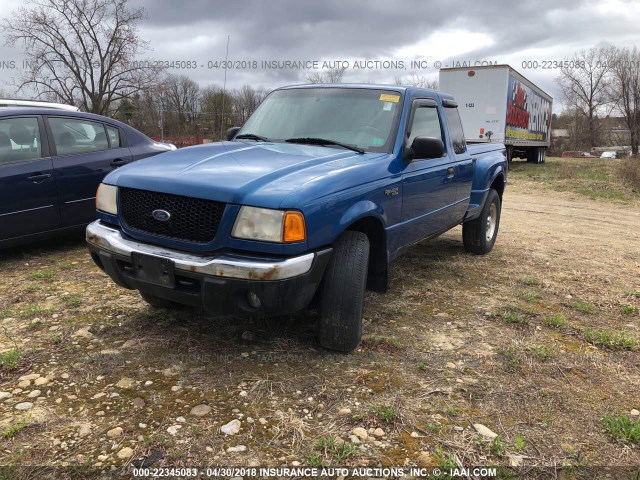 1FTZR15U51TA20212 - 2001 FORD RANGER SUPER CAB BLUE photo 2