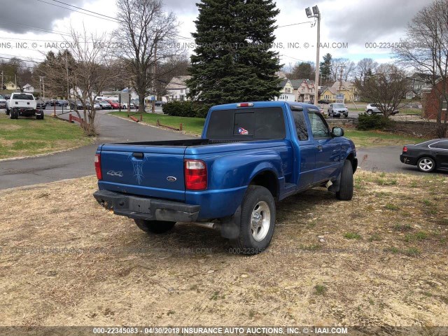 1FTZR15U51TA20212 - 2001 FORD RANGER SUPER CAB BLUE photo 4