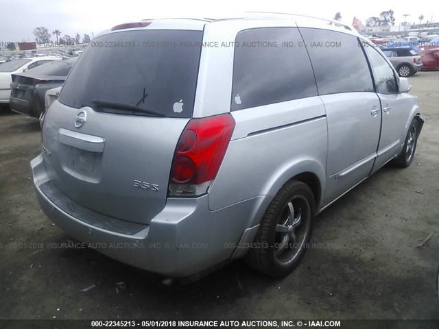 5N1BV28U87N126452 - 2007 NISSAN QUEST S/SE/SL SILVER photo 4