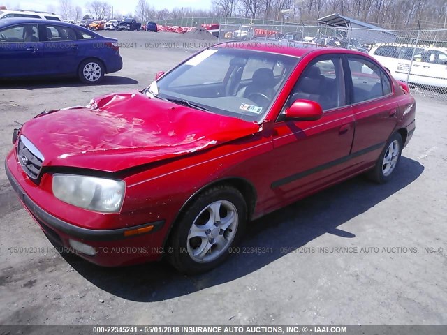 KMHDN45D53U611317 - 2003 HYUNDAI ELANTRA GLS/GT RED photo 2