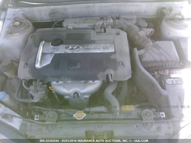 KMHDN46D45U146224 - 2005 HYUNDAI ELANTRA GLS/GT SILVER photo 10