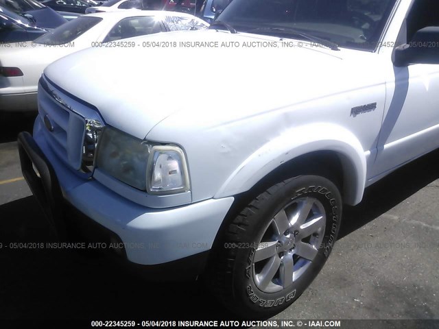 1FTYR44U14PB12025 - 2004 FORD RANGER SUPER CAB WHITE photo 6