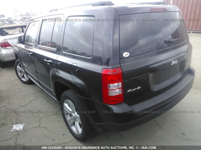 1C4NJRFB5ED788967 - 2014 JEEP PATRIOT LATITUDE BLACK photo 3