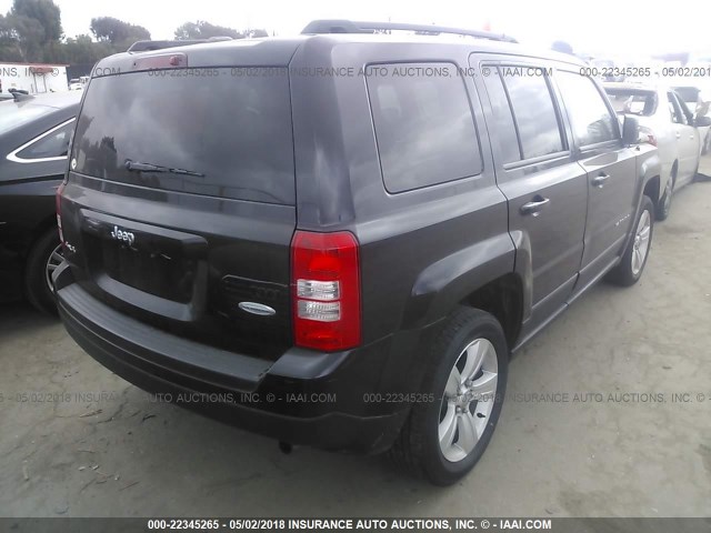 1C4NJRFB5ED788967 - 2014 JEEP PATRIOT LATITUDE BLACK photo 4