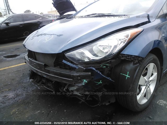 KMHDH4AE3DU948446 - 2013 HYUNDAI ELANTRA GLS/LIMITED BLUE photo 6