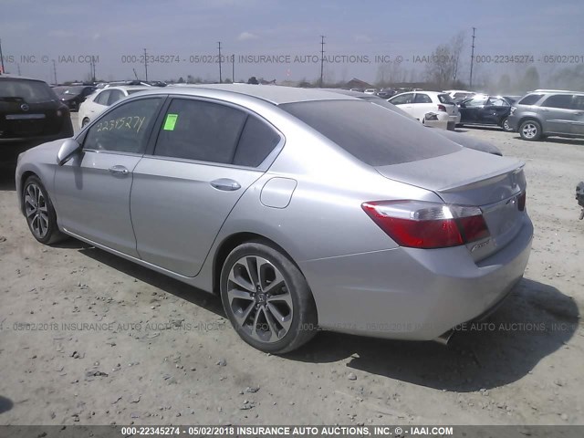 1HGCR2F58EA088669 - 2014 HONDA ACCORD SPORT SILVER photo 3