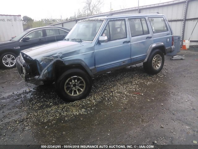 1J4FJ58LXLL237482 - 1990 JEEP CHEROKEE LAREDO BLUE photo 2