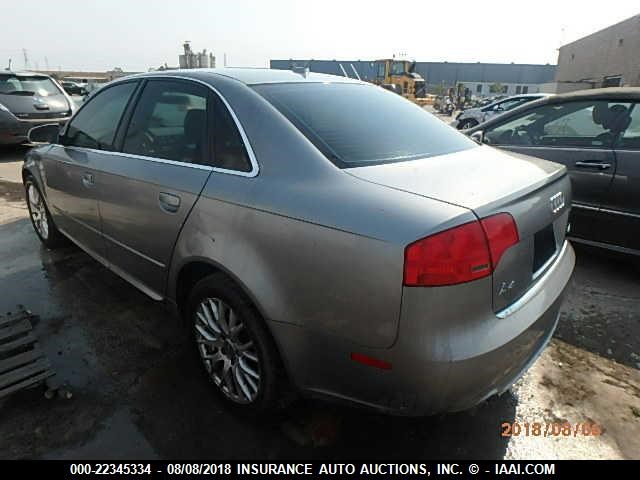 WAUAF78E68A138575 - 2008 AUDI A4 2.0T SILVER photo 3