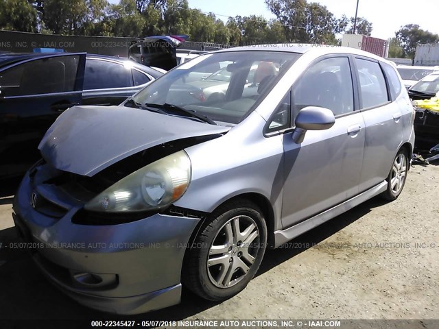 JHMGD38647S021542 - 2007 HONDA FIT S SILVER photo 2