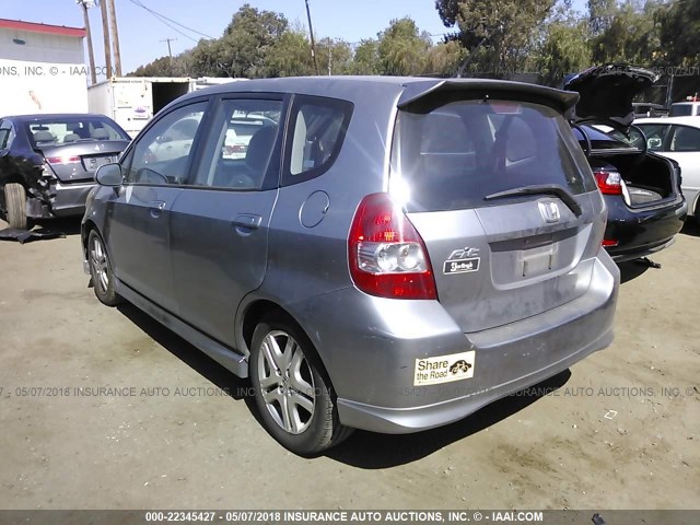 JHMGD38647S021542 - 2007 HONDA FIT S SILVER photo 3