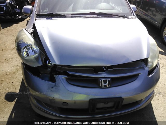 JHMGD38647S021542 - 2007 HONDA FIT S SILVER photo 6