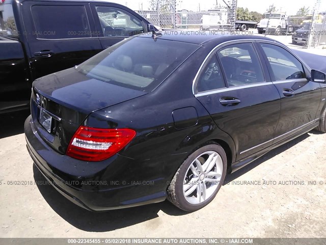 WDDGF4HB5CA632250 - 2012 MERCEDES-BENZ C 250 BLACK photo 4