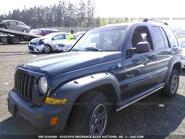 1J4GL38K65W500949 - 2005 JEEP LIBERTY RENEGADE GREEN photo 2
