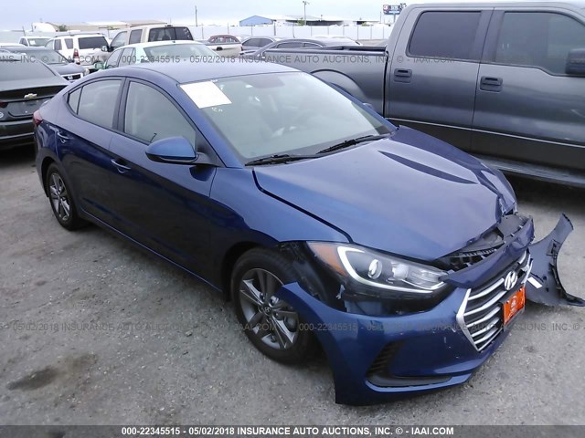 5NPD84LF3JH213305 - 2018 HYUNDAI ELANTRA SEL/VALUE/LIMITED BLUE photo 1