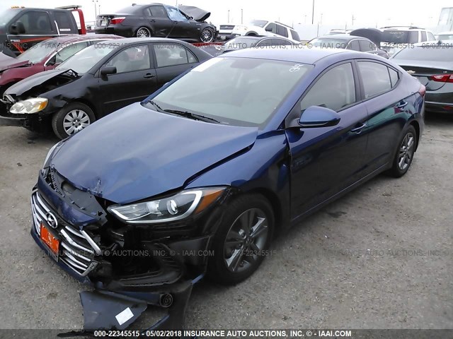 5NPD84LF3JH213305 - 2018 HYUNDAI ELANTRA SEL/VALUE/LIMITED BLUE photo 2