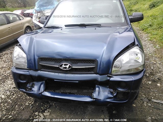 KM8JM12B96U464513 - 2006 HYUNDAI TUCSON GL BLUE photo 6