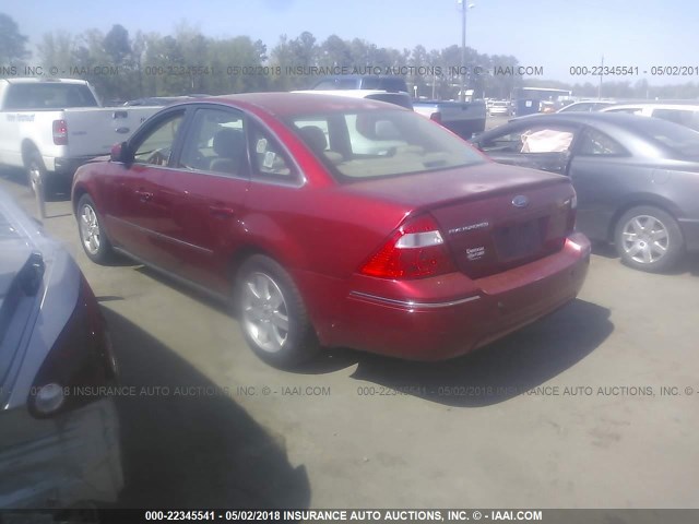1FAFP24185G158773 - 2005 FORD FIVE HUNDRED SEL RED photo 3