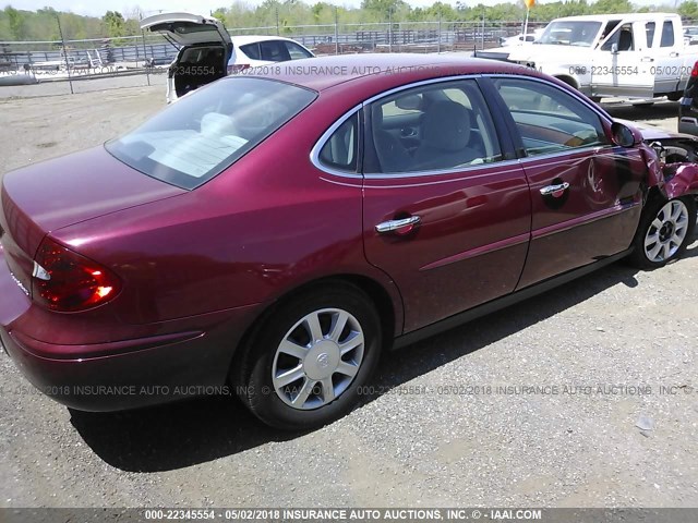 2G4WC532051210018 - 2005 BUICK LACROSSE CX RED photo 4