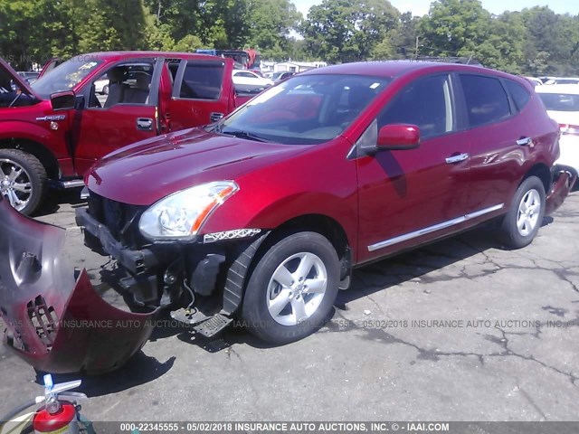 JN8AS5MT9DW525291 - 2013 NISSAN ROGUE S/SV RED photo 2