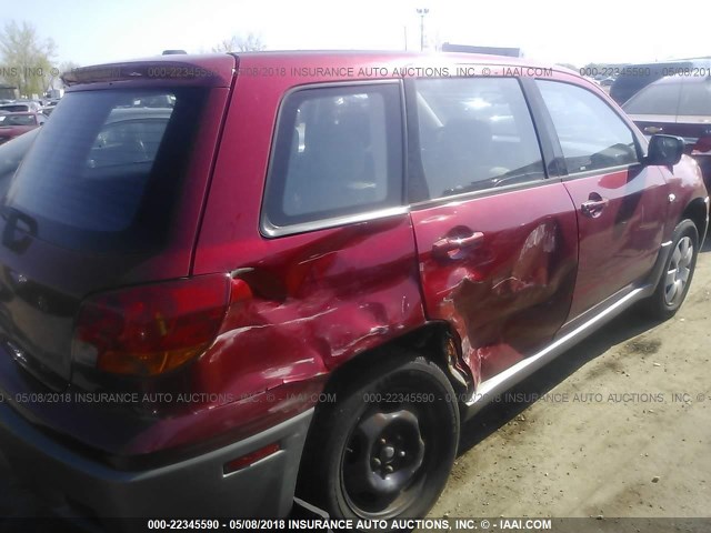 JA4LX31G63U094981 - 2003 MITSUBISHI OUTLANDER LS RED photo 6