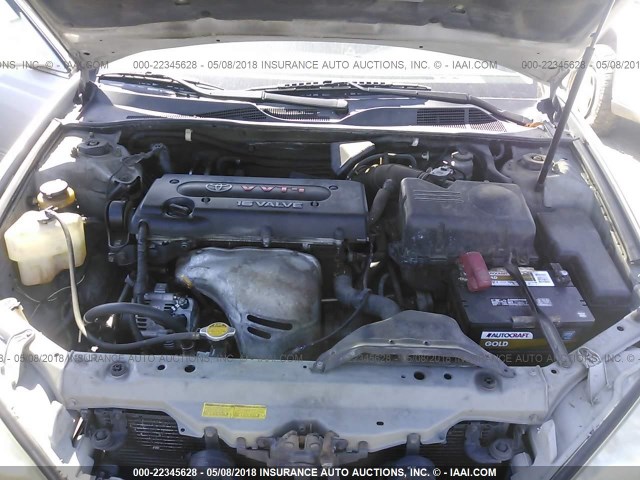 4T1BE32K42U630430 - 2002 TOYOTA CAMRY LE/XLE/SE ვერცხლისფერი ფოტო 10