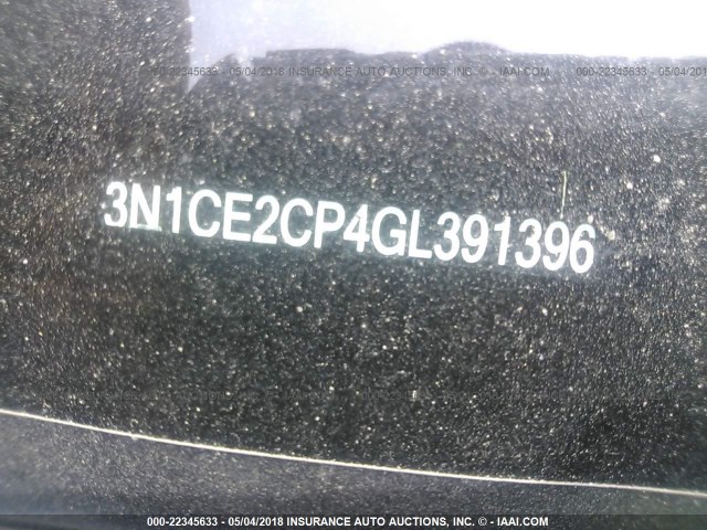 3N1CE2CP4GL391396 - 2016 NISSAN VERSA NOTE S/S PLUS/SV/SL/SR BLACK photo 9