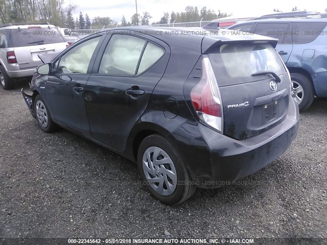 JTDKDTB36G1116295 - 2016 TOYOTA PRIUS C BLACK photo 3