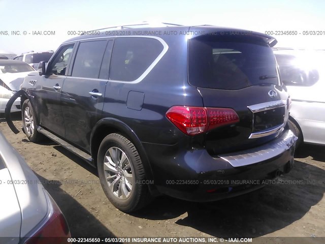 JN8AZ2NC9H9432137 - 2017 INFINITI QX80 SIGNATURE BLUE photo 3