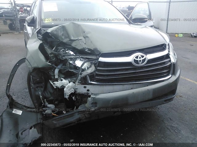 5TDJKRFH1ES046750 - 2014 TOYOTA HIGHLANDER XLE მწვანე ფოტო 6