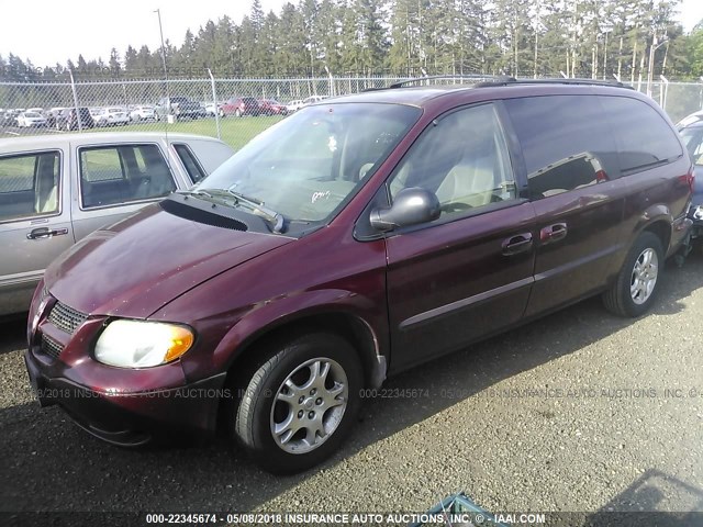 2B4GP44R92R736838 - 2002 DODGE GRAND CARAVAN SPORT BURGUNDY photo 2