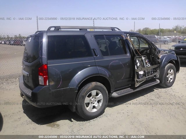 5N1AR1NB8AC618480 - 2010 NISSAN PATHFINDER S/LE/SE GRAY photo 4