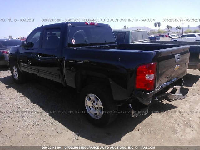 3GCPCSE07BG236721 - 2011 CHEVROLET SILVERADO C1500 LT BLACK photo 3