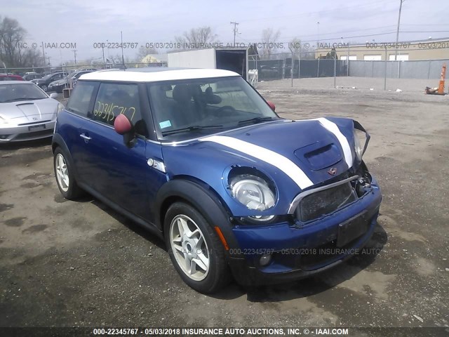 WMWMF73568TV38385 - 2008 MINI COOPER S BLUE photo 1